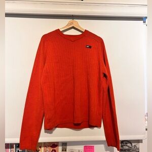 Orange Abercrombie & Fitch V-neck sweater